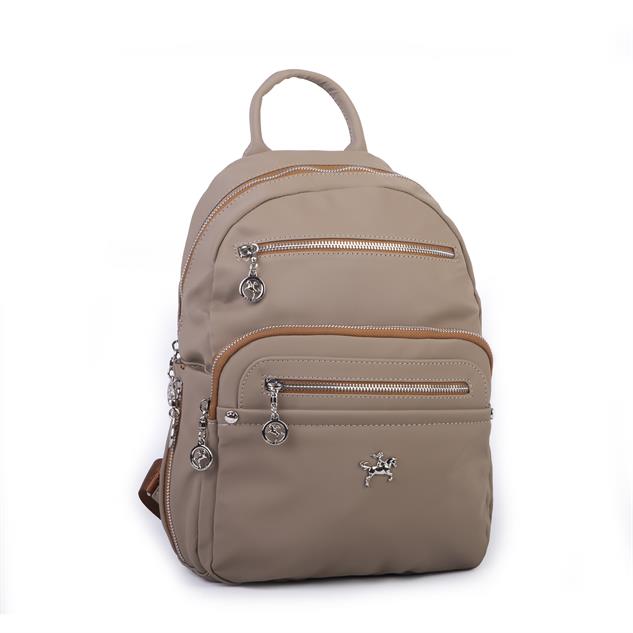 Nas Bag Kadın Çok Gözlü Sırt Çantası Vizon Taba  Buzzy