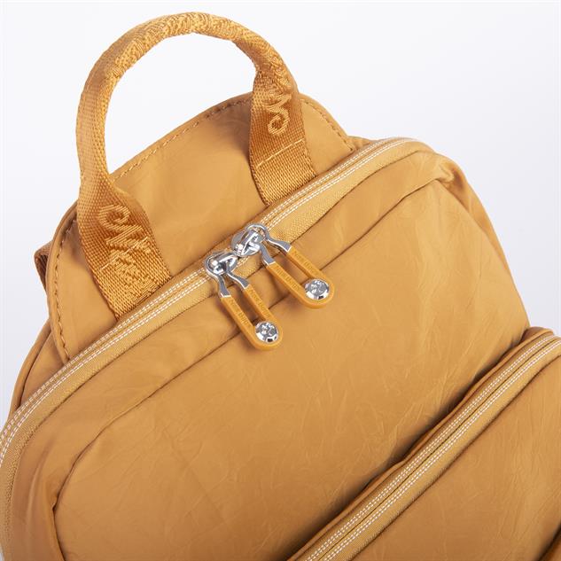 Nas Bag Kadın Çok Gözlü Su Geçirmez (water proof ) Ultra Hafif Sırt Çantası Hardal 