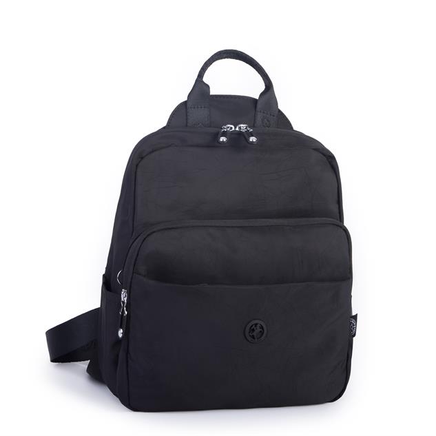 Nas Bag Kadın Çok Gözlü Su Geçirmez (water proof ) Ultra Hafif Sırt Çantası Siyah 
