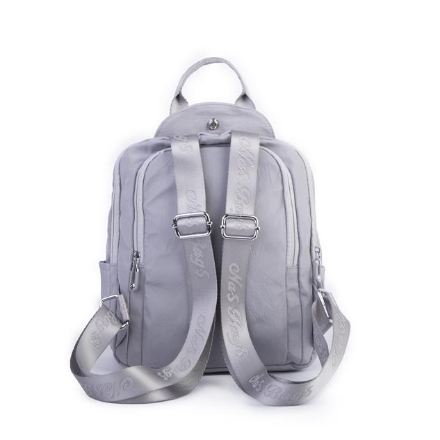 Nas Bag Kadın Çok Gözlü Su Geçirmez (water proof ) Ultra Hafif Sırt Çantası Gri 