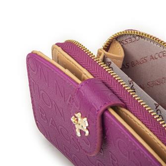Nas Bag Kadın Çoklu Kart Bölmeli Cüzdan Vişne Camel Gofraj