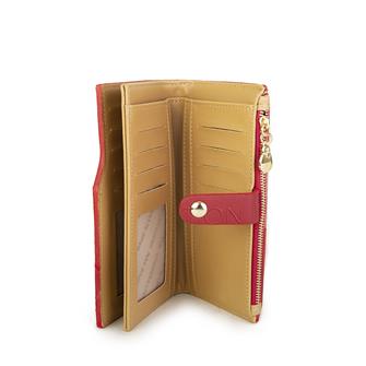 Nas Bag Kadın Dikey Cüzdan Kırmızı Camel Gofraj