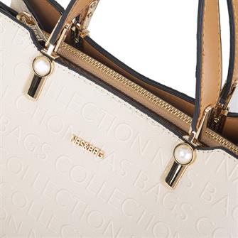 Nas Bag Kadın El Çantası Krem  Camel Gofraj