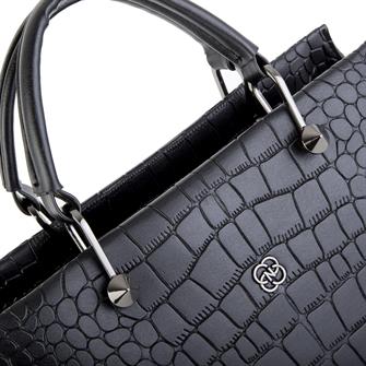 Nas Bag Kadın El Çantası Siyah Baskılı