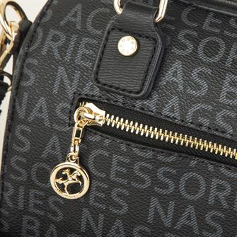 Nas Bag Kadın El Çantası Siyah Yazılı