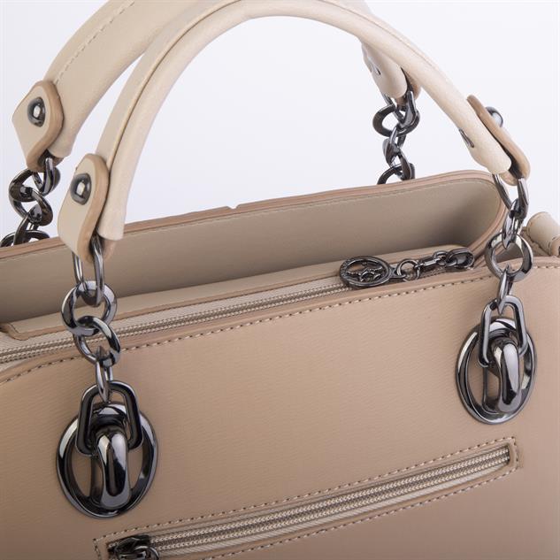 Nas Bag Kadın El ve Omuz Çantası Kum Ardıç (en:28 cm ; boy:21 cm )