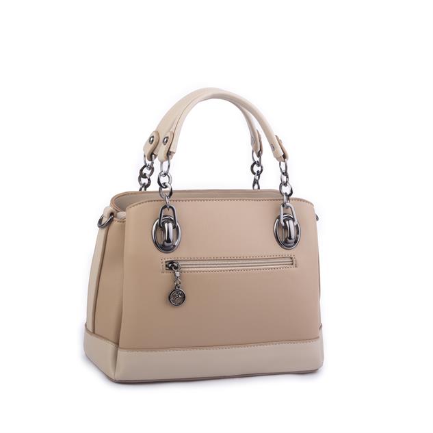 Nas Bag Kadın El ve Omuz Çantası Kum Ardıç (en:28 cm ; boy:21 cm )