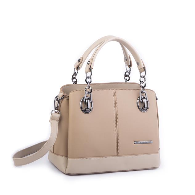 Nas Bag Kadın El ve Omuz Çantası Kum Ardıç (en:28 cm ; boy:21 cm )
