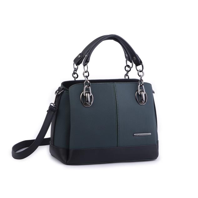 Nas Bag Kadın El ve Omuz Çantası Petrol Lacst  (en:28 cm ; boy:21 cm )