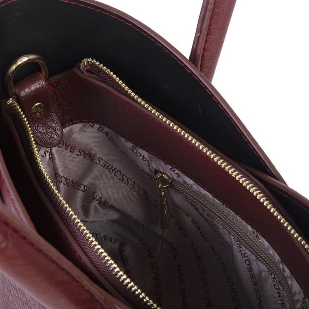 Nas Bag Kadın El ve Omuz Çantası Premium Seri Bordo Victoria
