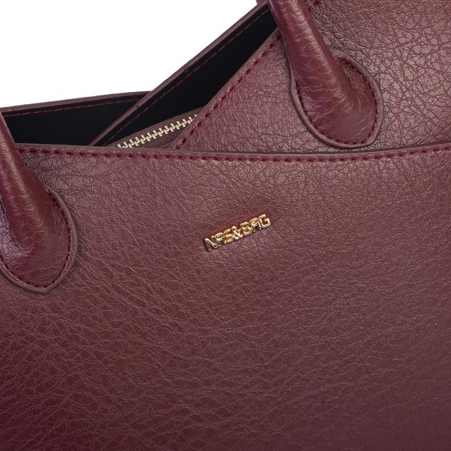 Nas Bag Kadın El ve Omuz Çantası Premium Seri Bordo Victoria