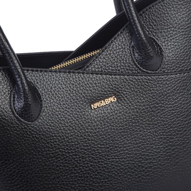 Nas Bag Kadın El ve Omuz Çantası Premium Seri Siyah Lopez