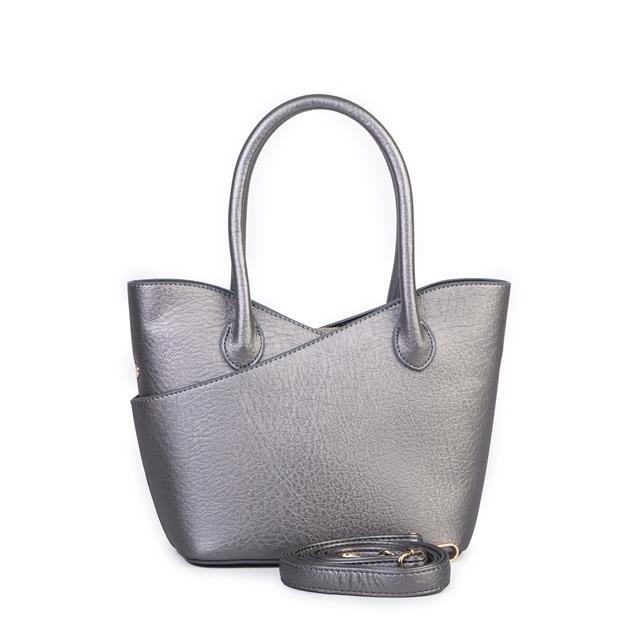 Nas Bag Kadın El ve Omuz Çantası Premium Seri Gri  Victoria