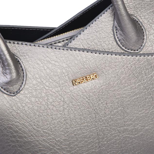 Nas Bag Kadın El ve Omuz Çantası Premium Seri Gri  Victoria