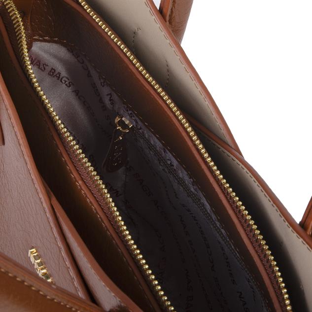 Nas Bag Kadın El ve Omuz Çantası Premium Seri Taba Victoria