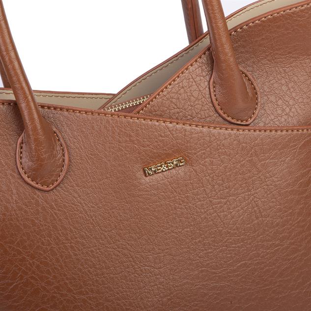 Nas Bag Kadın El ve Omuz Çantası Premium Seri Taba Victoria