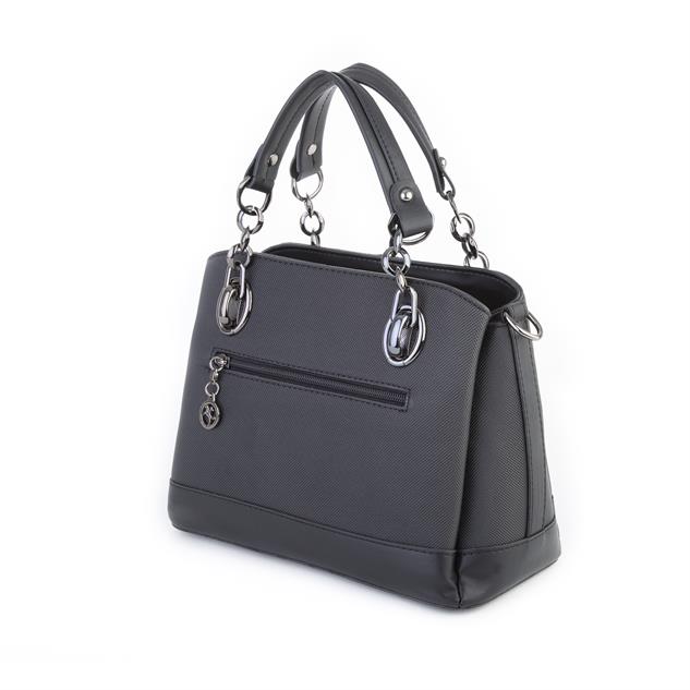 Nas Bag Kadın El ve Omuz Çantası Siyah Lacst  (en:28 cm ; boy:21 cm )
