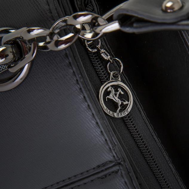 Nas Bag Kadın El ve Omuz Çantası Siyah Ardıç  (en:28 cm ; boy:21 cm )