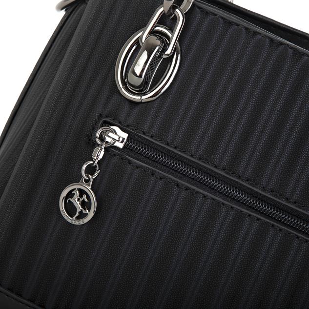 Nas Bag Kadın El ve Omuz Çantası Siyah Cosmos (en:28 cm ; boy:21 cm )