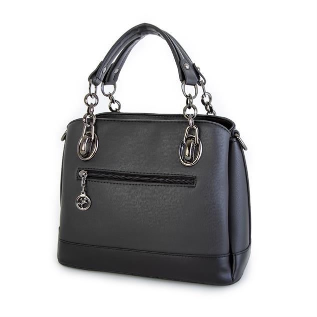 Nas Bag Kadın El ve Omuz Çantası Siyah Ardıç  (en:28 cm ; boy:21 cm )