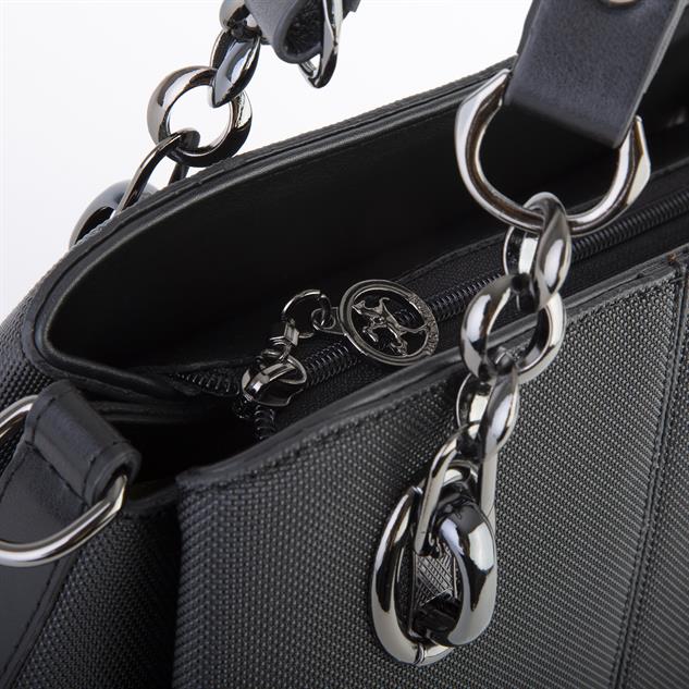 Nas Bag Kadın El ve Omuz Çantası Siyah Lacst  (en:28 cm ; boy:21 cm )