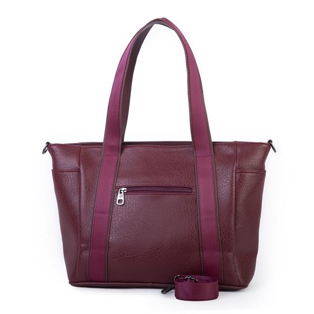 Nas Bag Kadın Extra Büyük Omuz Çantası ve Spor Çantası ( 46x36 cm ) Bordo Victoria