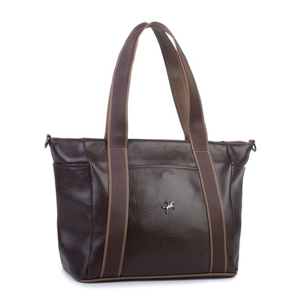 Nas Bag Kadın Extra Büyük Omuz Çantası ve Spor Çantası ( 46x36 cm ) Kahve Vizon Victoria