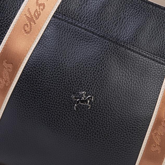 Nas Bag Kadın Extra Büyük Omuz Çantası ve Spor Çantası ( 46x36 cm ) Siyah Kum Taba Lopez