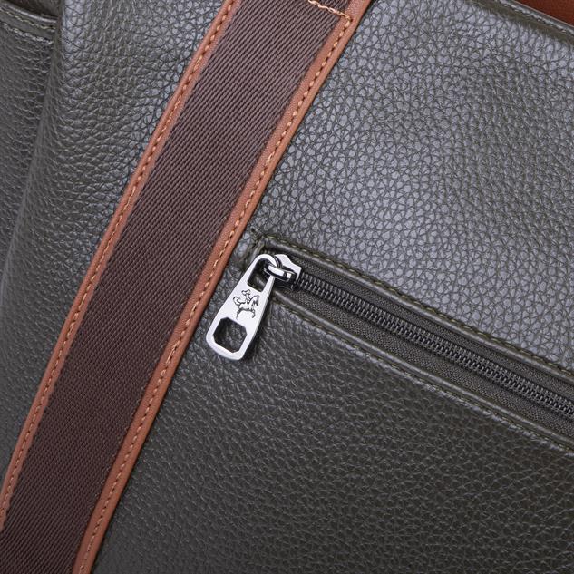 Nas Bag Kadın Extra Büyük Omuz Çantası ve Spor Çantası ( 46x36 cm ) Haki Taba Kahve Lopez