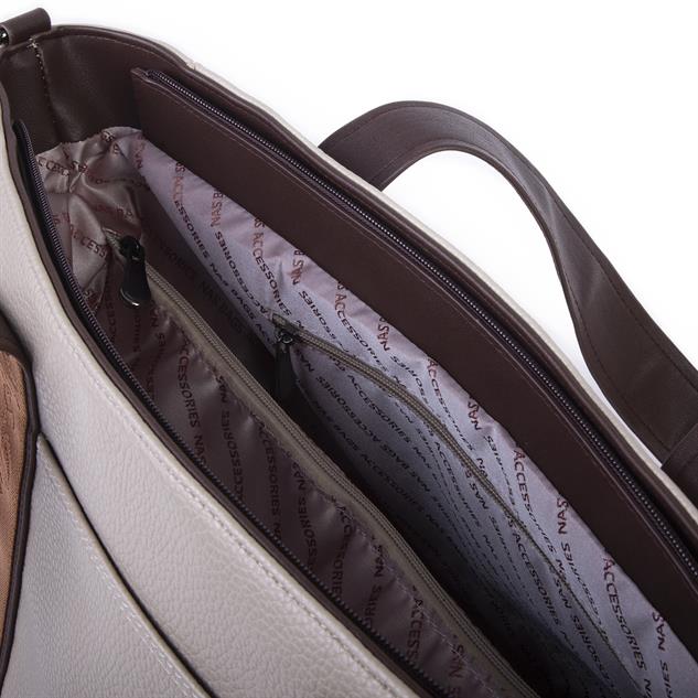 Nas Bag Kadın Extra Büyük Omuz Çantası ve Spor Çantası ( 46x36 cm ) Kum Kahve Taba Lopez