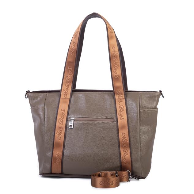 Nas Bag Kadın Extra Büyük Omuz Çantası ve Spor Çantası ( 46x36 cm ) Vizon Kahve Taba Lopez