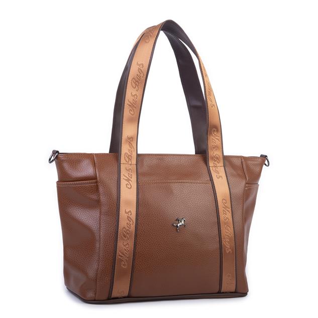 Nas Bag Kadın Extra Büyük Omuz Çantası ve Spor Çantası ( 46x36 cm ) Taba Kahve Lopez