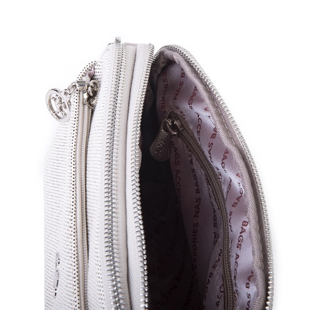 Nas Bag Kadın Günlük Sade Şık Çok Gözlü Çapraz Çanta (23x14 cm) Kum Kanvas