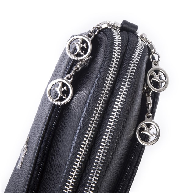 Nas Bag Kadın Günlük Sade Şık Çok Gözlü Çapraz Çanta (23x14 cm) Siyah Lopez