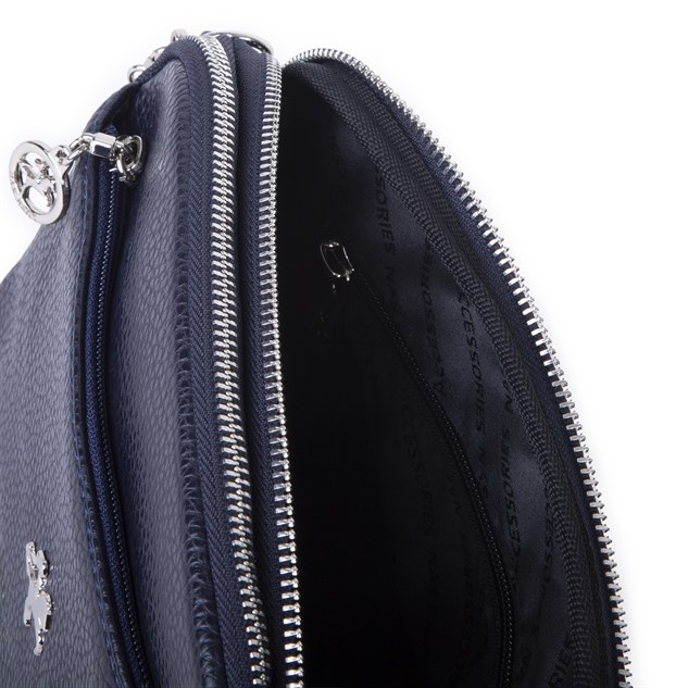 Nas Bag Kadın Günlük Sade Şık Çok Gözlü Çapraz Çanta (23x14 cm) Lacivert Lopez