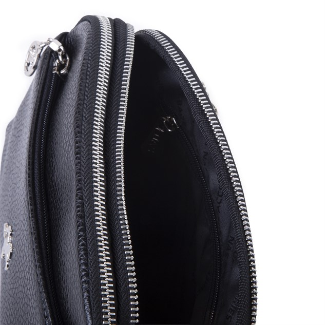 Nas Bag Kadın Günlük Sade Şık Çok Gözlü Çapraz Çanta (23x14 cm) Siyah Lopez