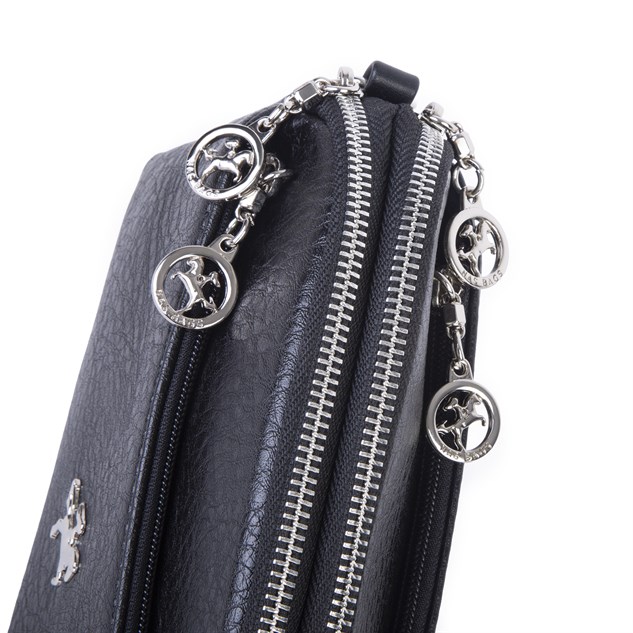 Nas Bag Kadın Günlük Sade Şık Çok Gözlü Çapraz Çanta (23x14 cm) Siyah Victoria
