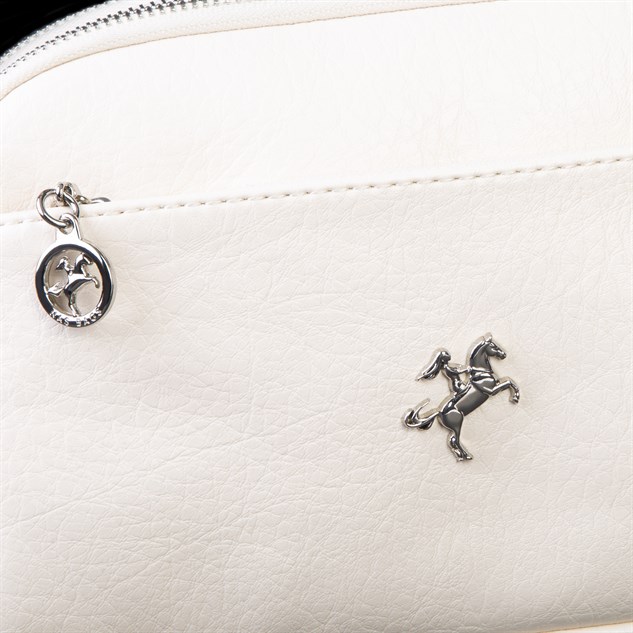 Nas Bag Kadın Günlük Sade Şık Çok Gözlü Çapraz Çanta (23x14 cm) Krem Victoria