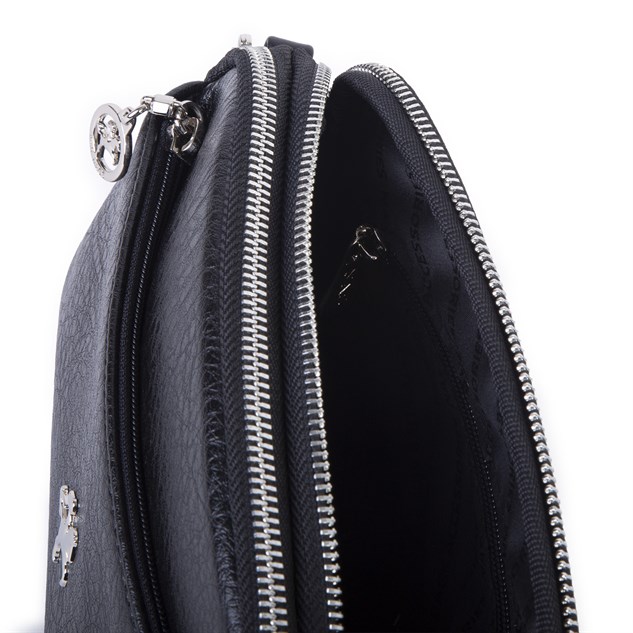 Nas Bag Kadın Günlük Sade Şık Çok Gözlü Çapraz Çanta (23x14 cm) Siyah Victoria