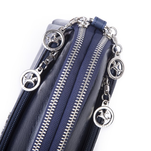 Nas Bag Kadın Günlük Sade Şık Çok Gözlü Çapraz Çanta (23x14 cm) Lacivert Victoria
