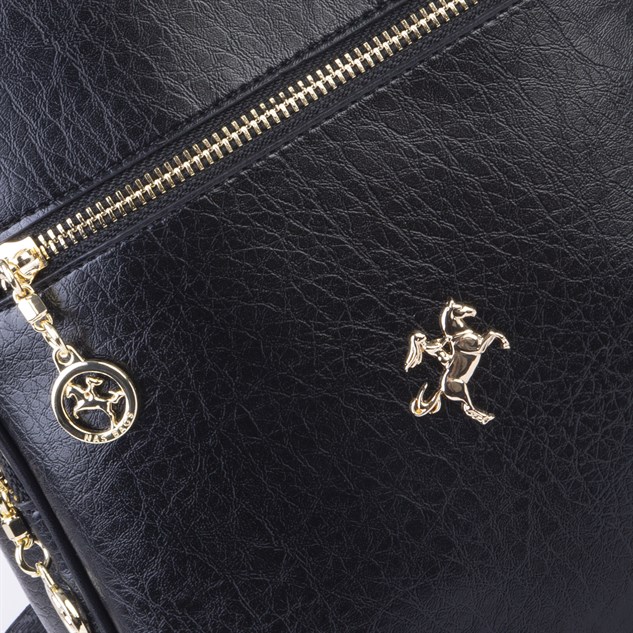 Nas Bag Kadın Hakiki Deri Görünümlü Sırt Çantası Siyah Victoria