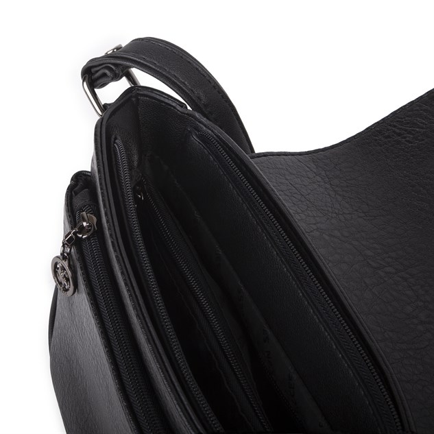 Nas Bag Kadın Kapaklı Günlük Çapraz Sade Çanta Siyah Victoria