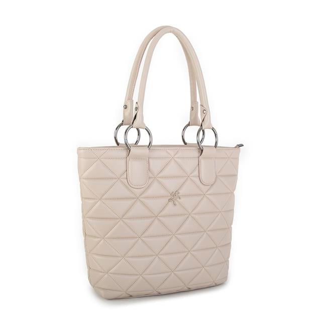 Nas Bag Kadın Kapitone  Büyük Boy Omuz Çantası ( 34x33x9 cm) Kum  Kapitone 