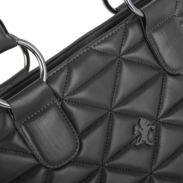 Nas Bag Kadın Kapitone  Büyük Boy Omuz Çantası ( 34x33x9 cm) Siyah  Kapitone 