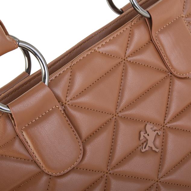 Nas Bag Kadın Kapitone  Büyük Boy Omuz Çantası ( 34x33x9 cm) Taba   Kapitone 