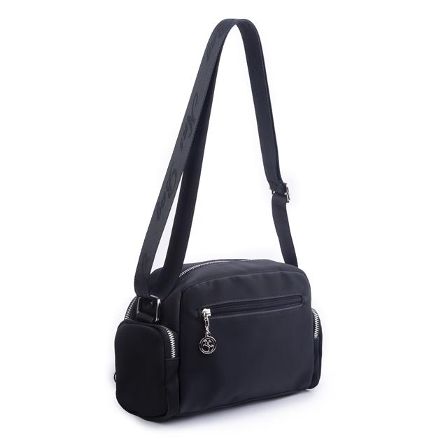Nas Bag Kadın Kapitone Çok Cepli Çapraz Çanta Siyah Buzzy