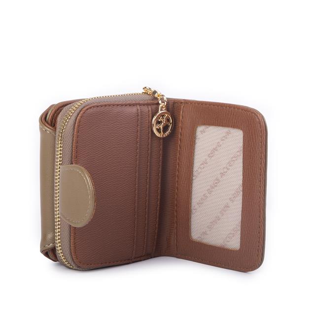Nas Bag Kadın Kartlık Kağıt ve Demir Para ile Fotoğraflıklı Çok Fonksiyonlu Midi Boy Cüzdan  Vizon  Nero (en:11 cm boy: 8 cm )
