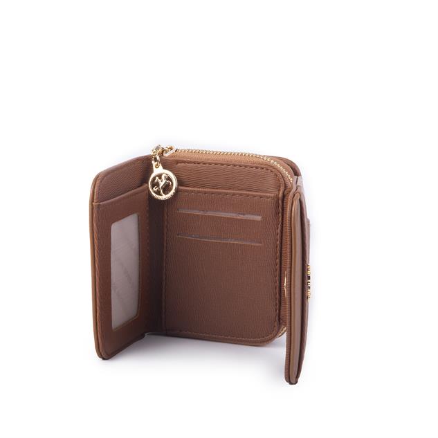 Nas Bag Kadın Kartlık Kağıt ve Demir Para ile Fotoğraflıklı Çok Fonksiyonlu Midi Boy Cüzdan  Taba Nero (en:11 cm boy: 8 cm )