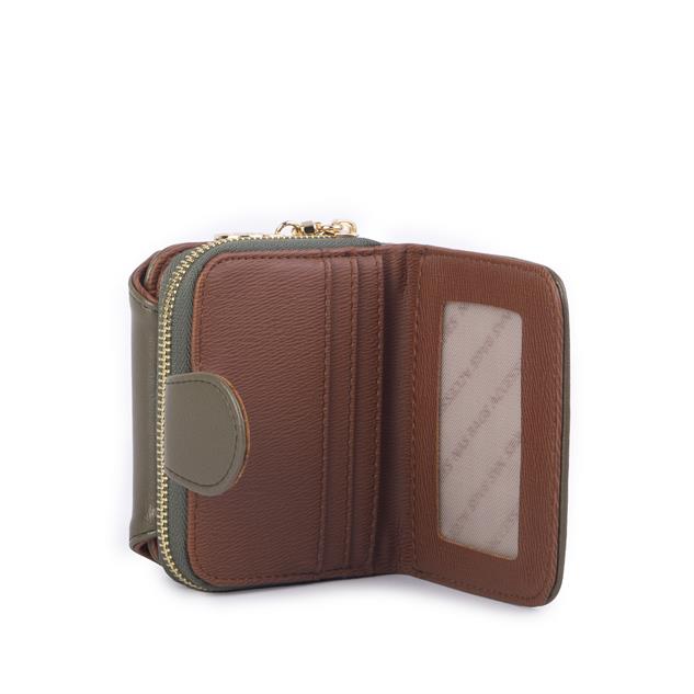 Nas Bag Kadın Kartlık Kağıt ve Demir Para ile Fotoğraflıklı Çok Fonksiyonlu Midi Boy Cüzdan  Yeşil  Nero (en:11 cm boy: 8 cm )