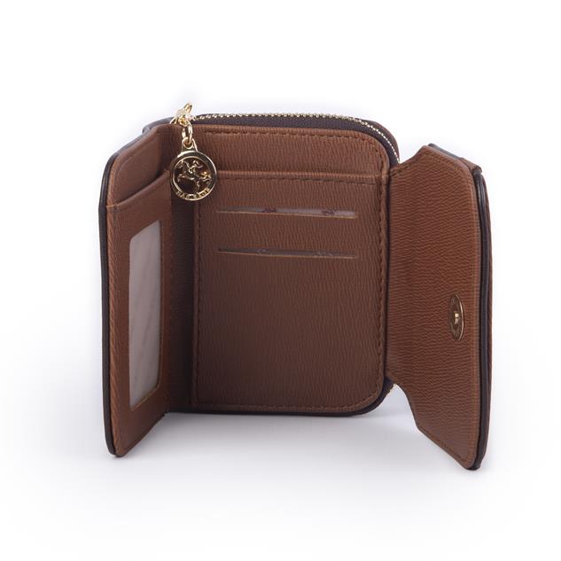 Nas Bag Kadın Kartlık Kağıt ve Demir Para ile Fotoğraflıklı Çok Fonksiyonlu Midi Boy Cüzdan  Kahve Nero (en:11 cm boy: 8 cm )